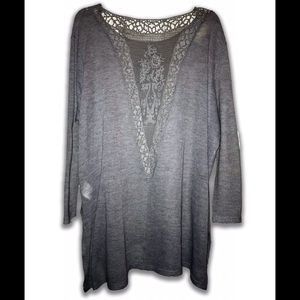 Sweater with crocheted back